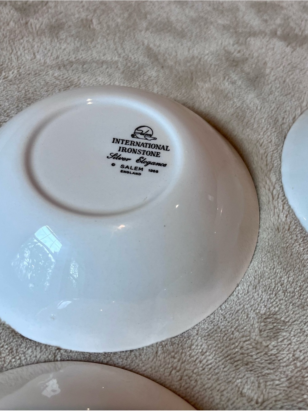 Vintage International Silver Silver Elegance Ironstone Bowls Set of 8 England - Picture 10 of 16